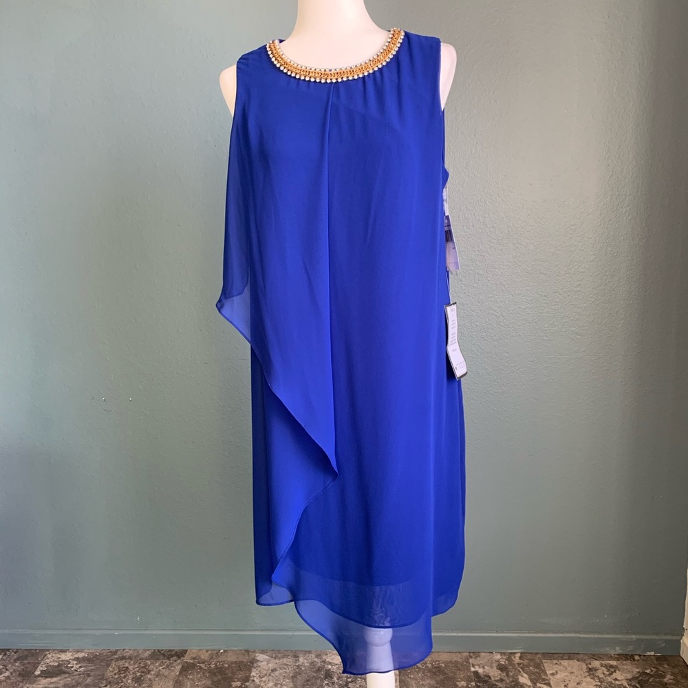 MSK sleeveless Dress with Embellished neckline